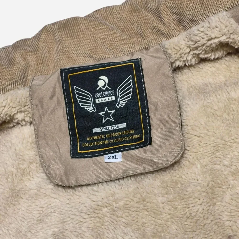 Cool Choice Men's Tan and Cream Sherpa Size 2XL